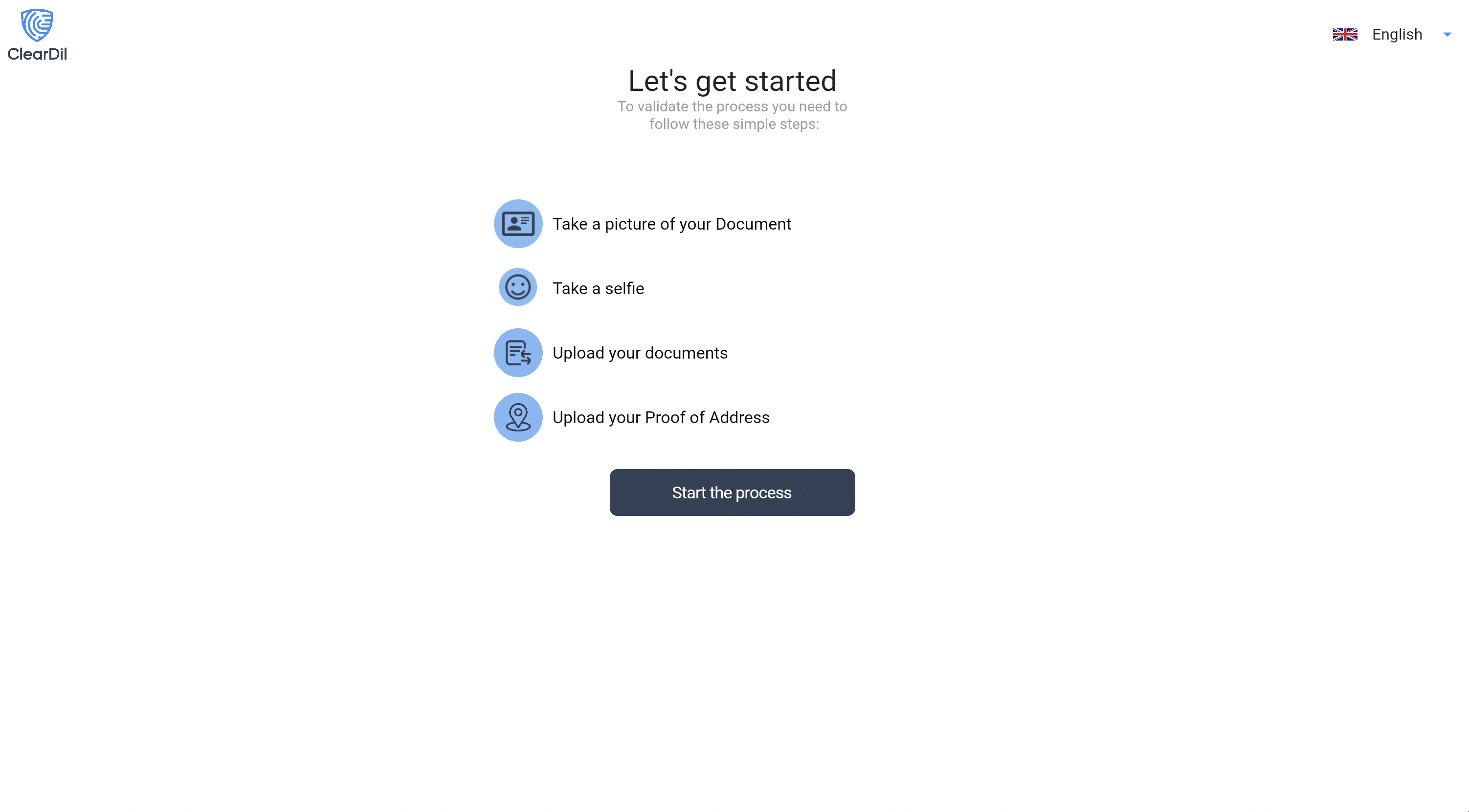Generador de flujos KYC de ClearDil: seleccione los tipos de verificación y documentos de un flujo